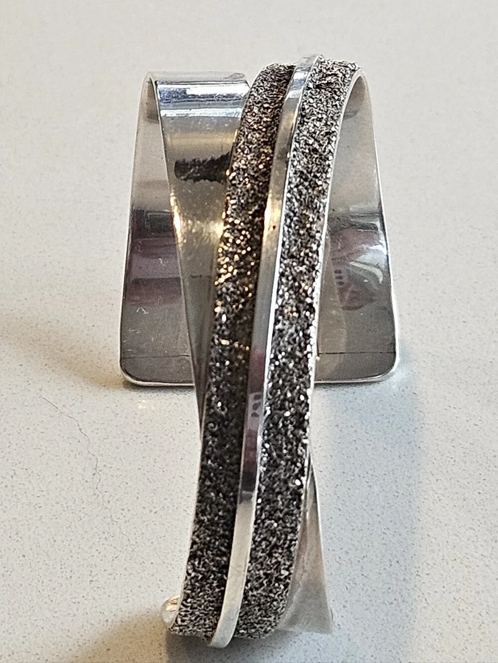 Vintage 1989 Rainstar Navajo Modernist Sterling Silver Cuff Bracelet